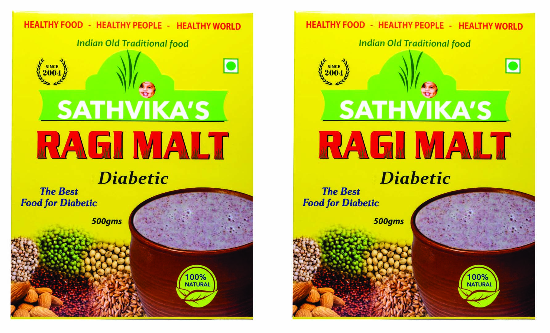 Ragi Malt Diabetic (500 grams) Pack Of 2.